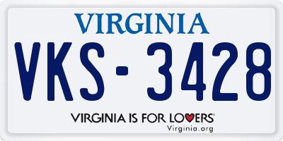 VA license plate VKS3428