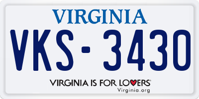 VA license plate VKS3430