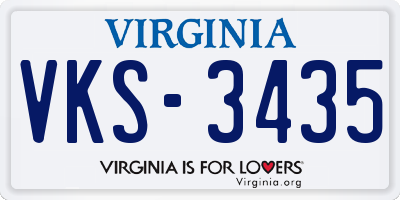 VA license plate VKS3435