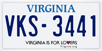 VA license plate VKS3441