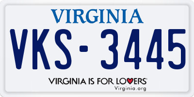 VA license plate VKS3445