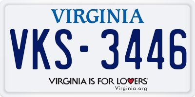 VA license plate VKS3446