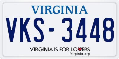 VA license plate VKS3448