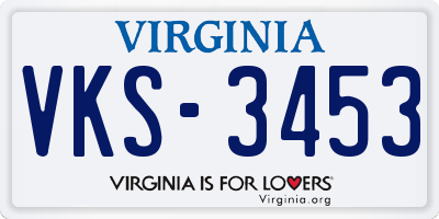 VA license plate VKS3453