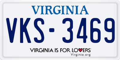 VA license plate VKS3469