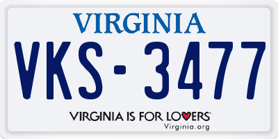 VA license plate VKS3477