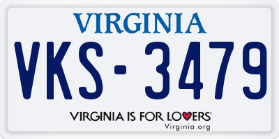 VA license plate VKS3479