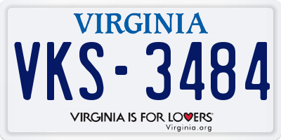 VA license plate VKS3484