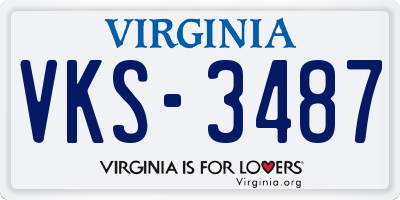VA license plate VKS3487