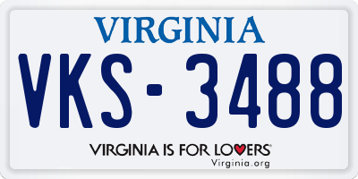 VA license plate VKS3488