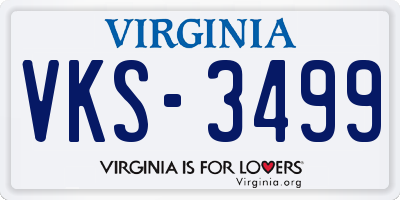 VA license plate VKS3499