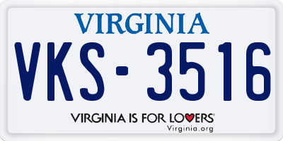 VA license plate VKS3516