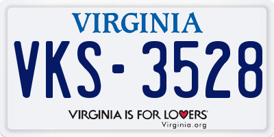 VA license plate VKS3528