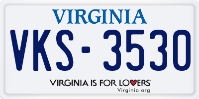 VA license plate VKS3530
