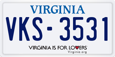 VA license plate VKS3531
