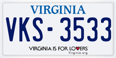 VA license plate VKS3533