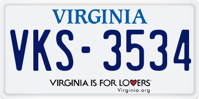 VA license plate VKS3534