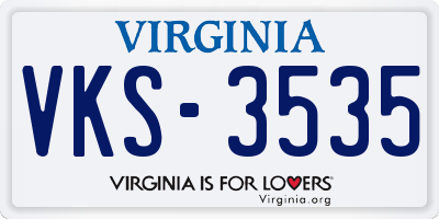 VA license plate VKS3535