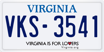 VA license plate VKS3541