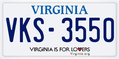 VA license plate VKS3550