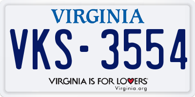 VA license plate VKS3554