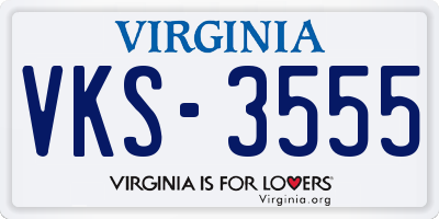 VA license plate VKS3555