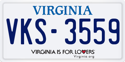VA license plate VKS3559