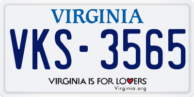 VA license plate VKS3565