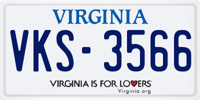 VA license plate VKS3566