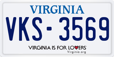 VA license plate VKS3569
