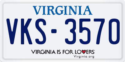VA license plate VKS3570