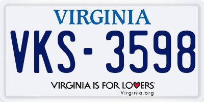VA license plate VKS3598