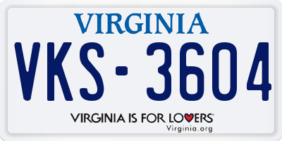 VA license plate VKS3604