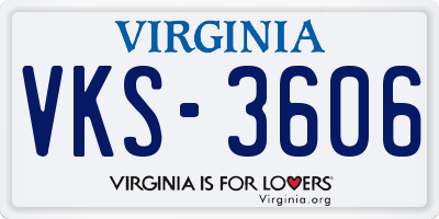 VA license plate VKS3606