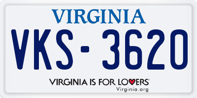 VA license plate VKS3620