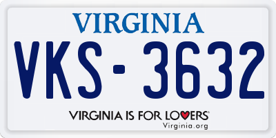 VA license plate VKS3632