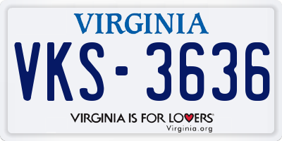 VA license plate VKS3636