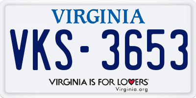 VA license plate VKS3653