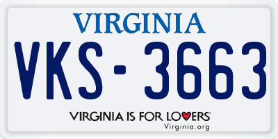 VA license plate VKS3663
