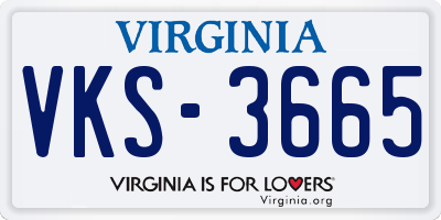 VA license plate VKS3665