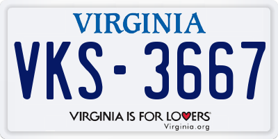 VA license plate VKS3667