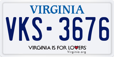 VA license plate VKS3676