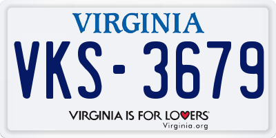 VA license plate VKS3679