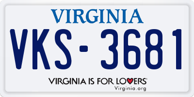 VA license plate VKS3681