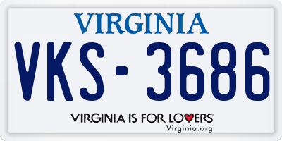VA license plate VKS3686
