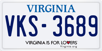 VA license plate VKS3689