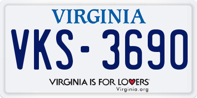 VA license plate VKS3690