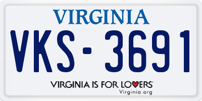 VA license plate VKS3691