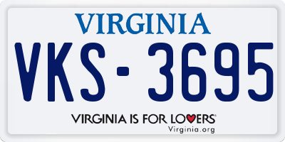 VA license plate VKS3695