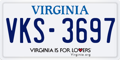 VA license plate VKS3697
